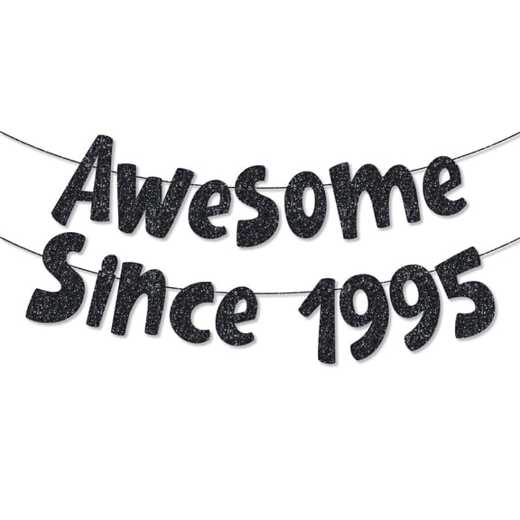 30th Birthday Decorations for Men Women, Black Glitter Happy 30th Birthday Banner, Awesome Since 1995, Straight Outta 1995, hello 30, 30 Fabulous, Cheers to 30 Years Party Supplies