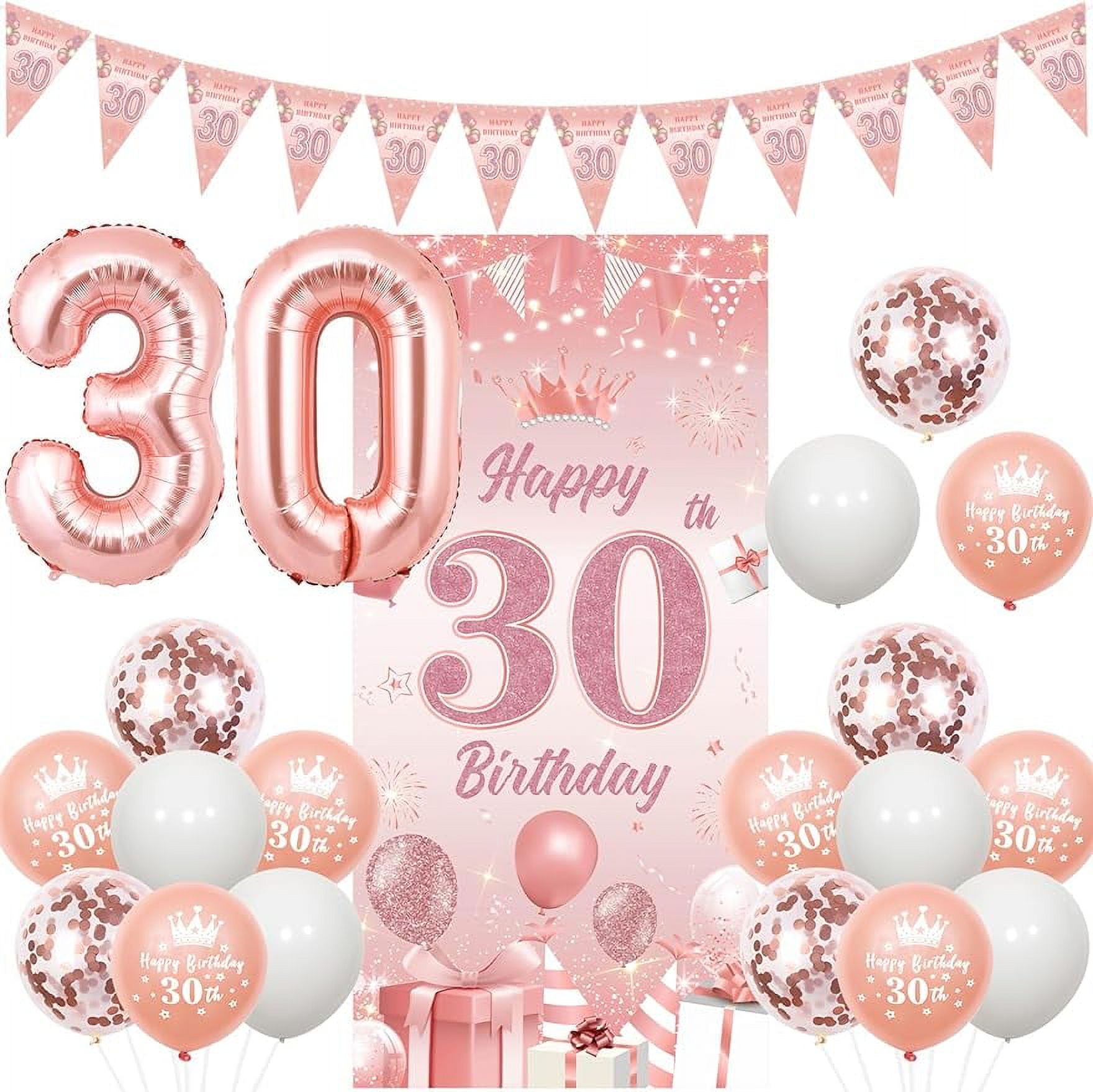 30th Birthday Decorations Rose Gold for Women, Happy 30th Birthday Door ...
