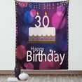 thumbnail image 1 of 30th Birthday Decorations Tapestry, Graphic Cake with Candles on Abstract Bokeh Background, Wall Hanging for Bedroom Living Room Dorm Decor, 40W X 60L Inches, Pink Navy Blue White, by Ambesonne, 1 of 5