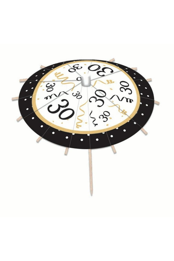 30th Birthday Drink Umbrellas Pack of 12