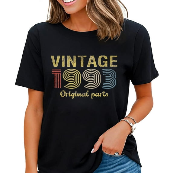 30th Birthday Gift Shirt for Men - Vintage Original Parts 1993 - Retro Birthday - 30th Birthday Gift Black 3X-Large