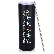 30th Birthday Gifts For Women 20oz Skinny Black Travel Tumbler Happy 30 Year Old Bday Presents For 1995 Born Woman Female Friend