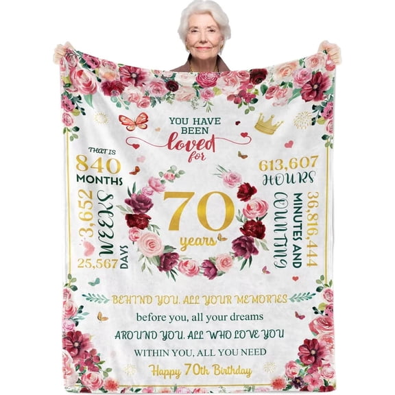 30th Birthday Gifts, Gift for Her Birthday, Ideas 30 Year Old Decorations Throw Blanket, 1993 Mum Friends Daughter Present,127x152cm, White