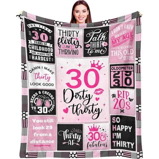  30th Birthday Gifts for Women, Happy 30th Birthday Gifts for  Her Unique Birthday Surprise Gift Basket for Her 30 Year Old Women Birthday Gift  Ideas Dirty 30 Gifts for Women,Pink 