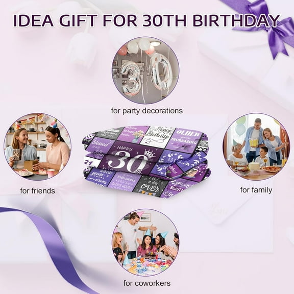 30th Birthday Gifts for Her, 30th Birthday Decorations for Women, Happy 30th Birthday Gifts for Women, 30 Year Old Gifts for Women Turning 30 and Fabulous - 30th Decoration Blanket 60"X50"