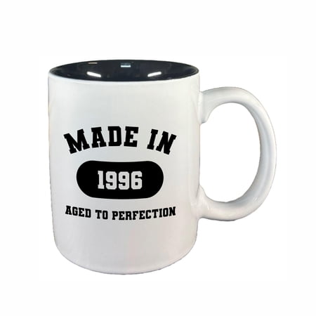 30th Birthday Gifts, Made In 1996 Aged to Perfection 11oz Ceramic Coffee Cup Teacup with Handle, Funny Bday Mugs