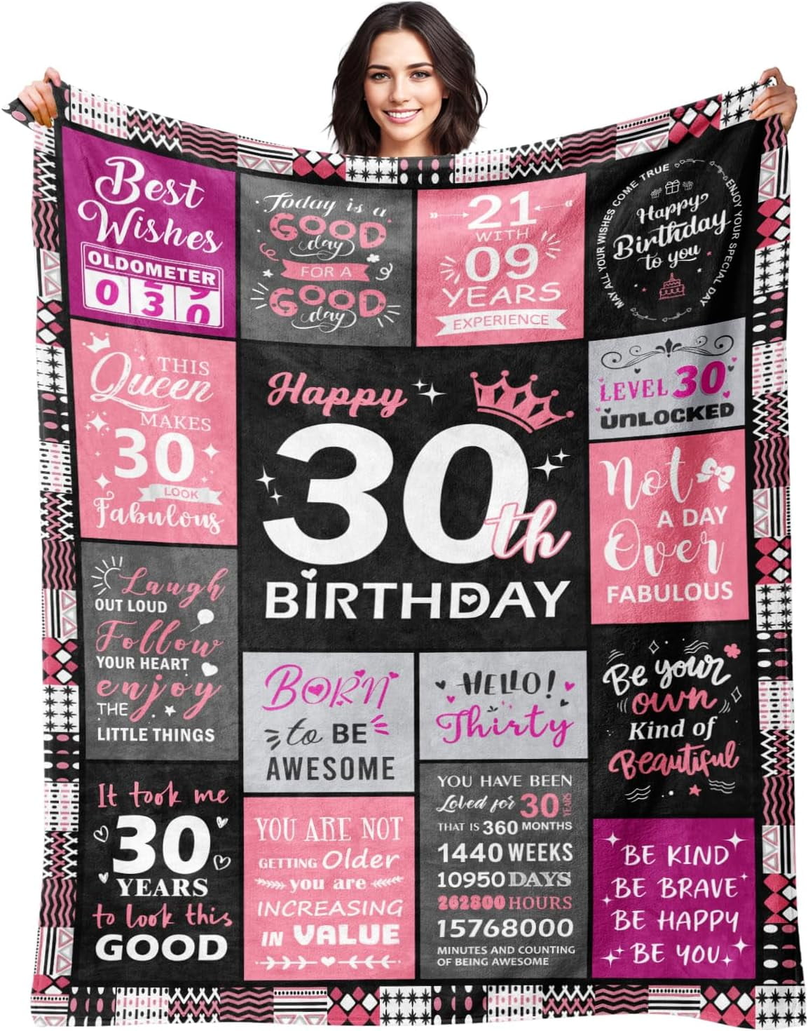 30th Birthday Gifts for Women - 30th Birthday Decorations for Her - 30 Year Old Birthday Gifts - Happy 30th Birthday Gift Ideas for 30 Year Old Women - 1995 Birthday Decoration Throw Blanket