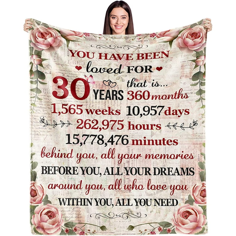 30th Birthday Gifts for Women Blanket 30 Year Old Birthday Gifts