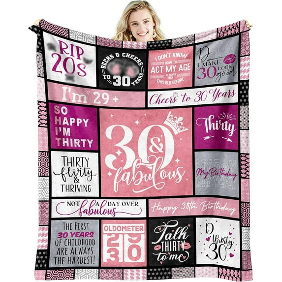 30th Birthday Gifts for Her Women, Dirty 30 Birthday Decorations for Her, 30 Year Old Birthday Gifts for Women, Dirty 30 Gifts for Women, 1993 Thirty Birthday Decorations Gifts Throw Blanket 60"x50"