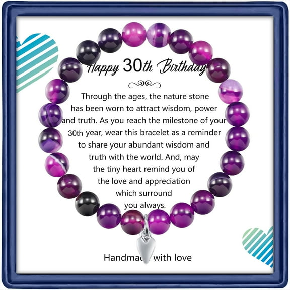 30th Birthday Gifts for Women, Happy 30th Birthday Beads Bracelet for Woman Truning 30 Years Old Jewelry Gift for Her Women Mom Daughter Sister Best Friend Wife Boss Birthday Gifts