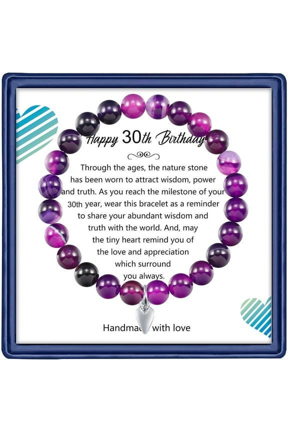 30th Birthday Gifts for Women, Happy 30th Birthday Beads Bracelet for Woman Truning 30 Years Old Jewelry Gift for Her Women Mom Daughter Sister Best Friend Wife Boss Birthday Gifts