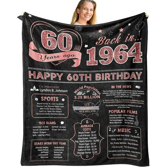 30th Birthday Gifts for Her, 30 Year Old Birthday Gifts for Women Blanket 60"X 50" Throw Blanket Gift for Women and Men (30th, 60" x 50")