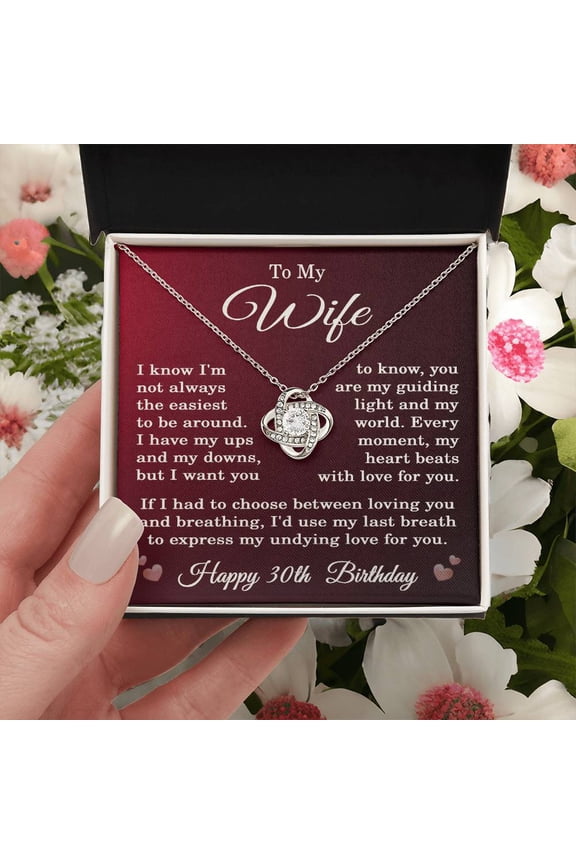 30th Birthday Gifts for Wife Happy 30th Birthday Necklace Jewelry 30 Years Old Birthday Gift Title: 14K White Gold Finish, Box Choice: Standard Box