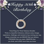 30th Birthday Gifts for Women, Necklaces for Women Silver Birthday Jewelry Gift for Her Friend Daughter