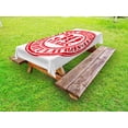 thumbnail image 1 of 30th Birthday Outdoor Tablecloth, Grunge Vintage Rubber Stamp Congratulation Retro Old Fashioned Design, Decorative Washable Fabric Picnic Table Cloth, 58 X 84 Inches,Red and White, by Ambesonne, 1 of 2