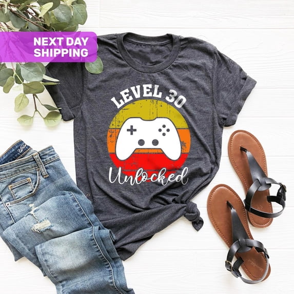 30th Birthday Shirt for Men, T-Shirt for Gamer Son, Birthday Husband, 30th Birthday T-Shirt for Birthday Gift from Wife All Size S-5Xl