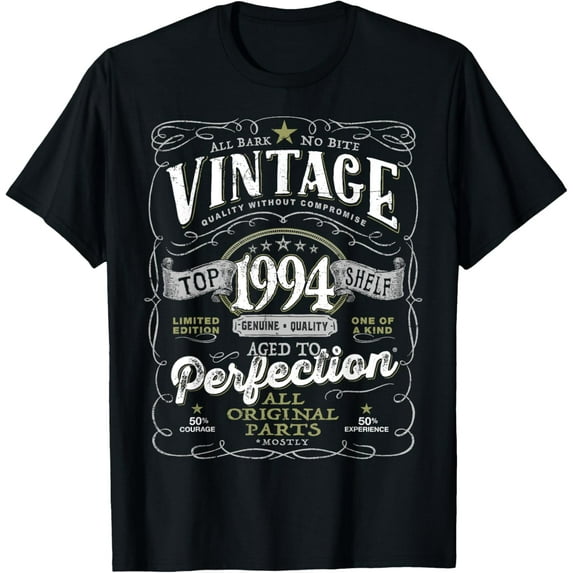 30th Birthday Top for Men, Vintage 1994 Aged to Perfection T-Shirt