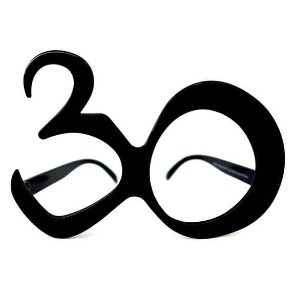 30th Glasses Birthday Anniversary Eyeglasses Black Number Frame Party Favor Adult Teen 30 Years 30s Theme Celebration Decoration Novelty