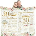 thumbnail image 1 of 30th Wedding Anniversary Blanket - 30 Years of Marriage Gifts for Couple, Best 30th Anniversary Wedding Gifts for Parents Friends Grandparents - Pearl Anniversary Decorations Throw Blanket Present, 1 of 5