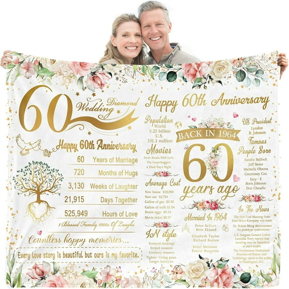 30th Wedding Anniversary Blanket - 30 Years of Marriage Gifts for Couple, Best 30th Anniversary Wedding Gifts for Parents Friends Grandparents - Pearl Anniversary Decorations Throw Blanket Present