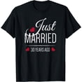 thumbnail image 1 of 30th Wedding Anniversary T-Shirt - Just Married 30 Years Ago, 1 of 3