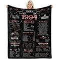 thumbnail image 1 of 30th birthday gifts for her women, 30th anniversary blanket for couples -Back in 1994-30 year old birthday gifts for women 30th birthday decorations for women throw blanket 60Lx50W, 1 of 5