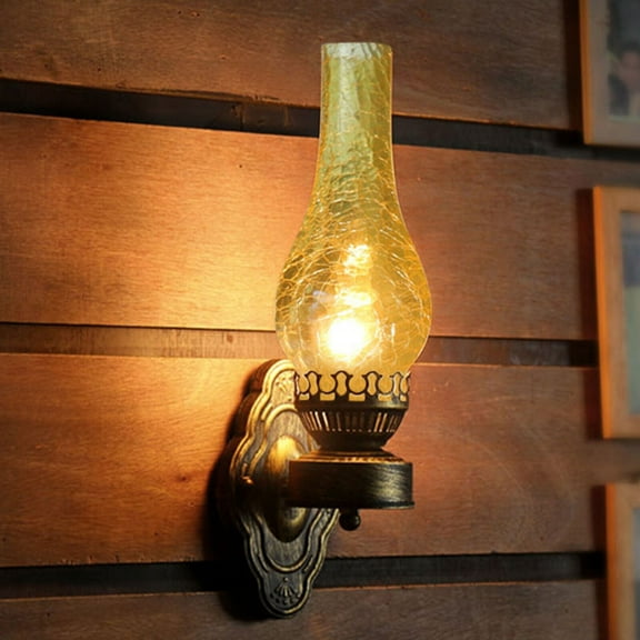 30w Retro Wall Sconce Light, Vintage Rustic Iron Glass Lamp Fixture E27