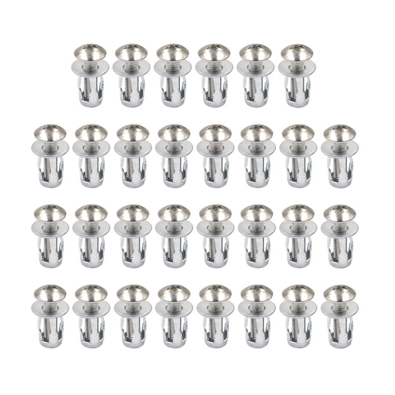 30x Petal Screw Jack Nuts Rivet Nut Tool Durable Expansion Bolt Screw Anchor for Cabinet Decoration Gypsum Board Fixing Curtains M4x25