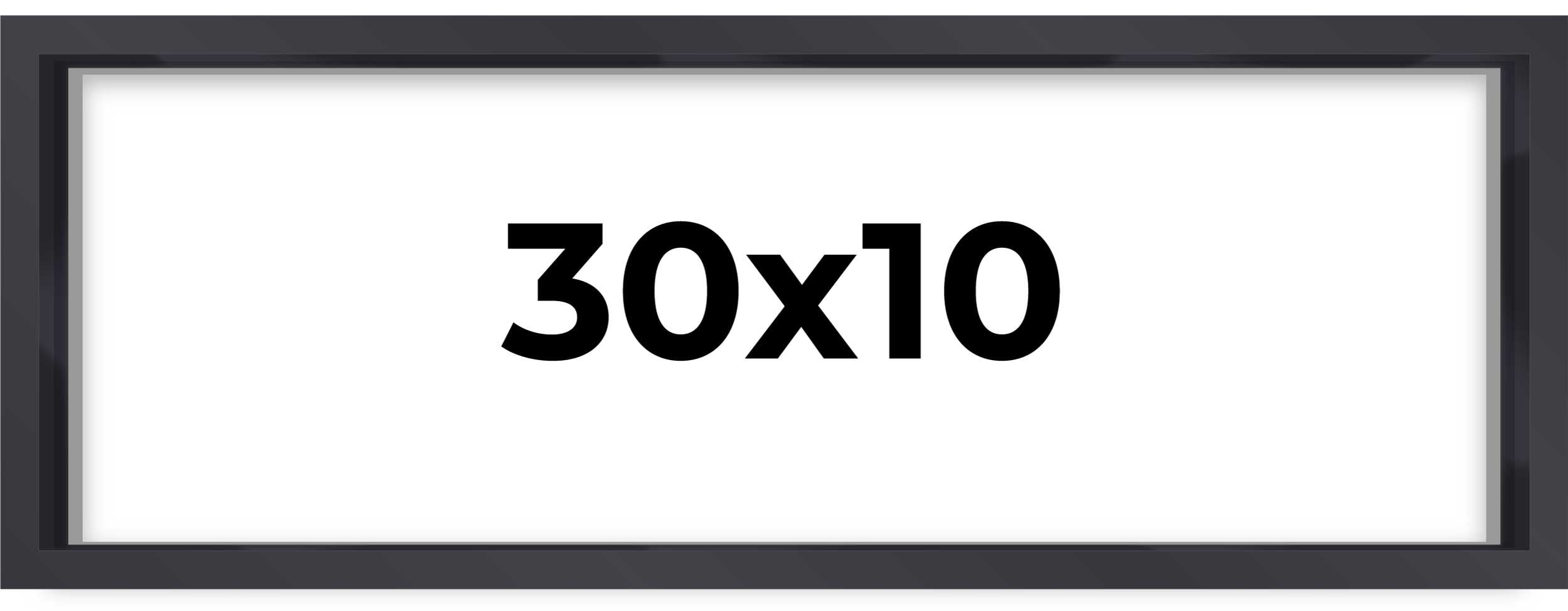 30x10 Black Shadowbox Frame - Interior Size 30x10 by 1 Inches - Made to ...