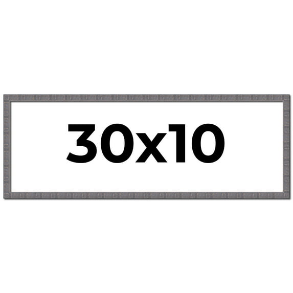 30x10 Frame Blue Kingsley Pewter Solid Wood Picture Frame Width 0.75 Inches |Interior Depth 0.5