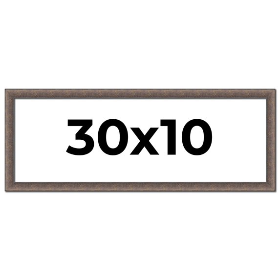 30x10 Frame Silver Real Wood Picture Frame Width 1.25 Inches | Interior Frame Depth 0.5 Inches |