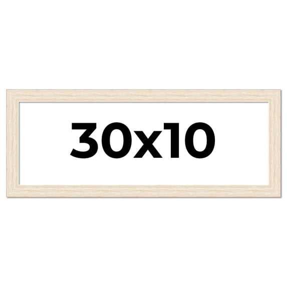 30x10 Frame White Barnwood Picture Frame Includes UV Acrylic Plexiglass, Acid Free Foam Backing