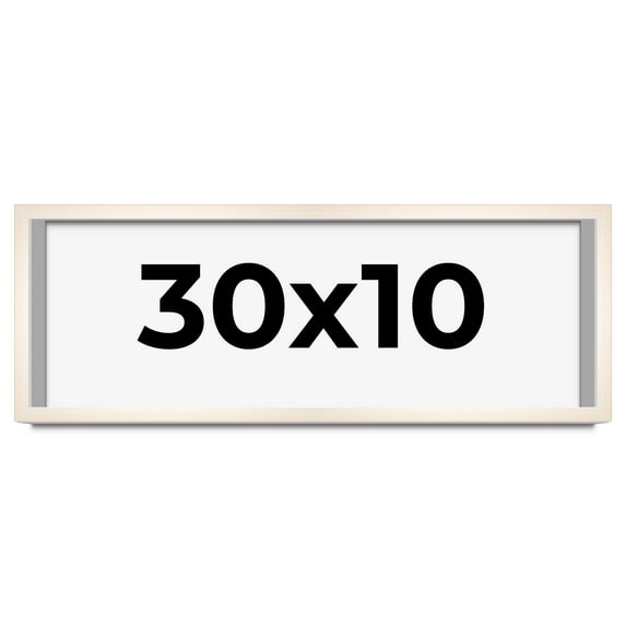 30x10 Frame White Wheat Solid Wood Picture Frame | Moulding Width 0.75 Inches | Interior Depth 0.5