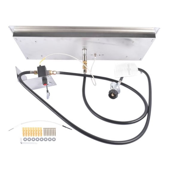 30x10-inch Pan Stainless Steel Burner Kit Rectangular Indoor or Outdoor