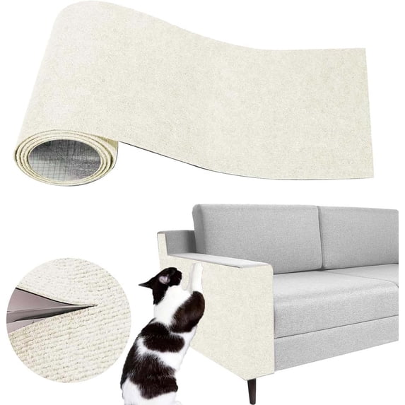 30x100 Inch DIY Cat Scratch Pad with Adhesive Backing, Non-Woven Furniture Protector for Sofa and Walls, 1 Count