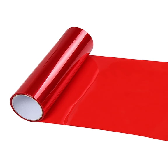 30x100cm Car Headlight Color Change Film, Wuztai Strong Adhesion PVC Translucent Film for Headlight, Customizable Car Styling Film with Scraper for Vehicle Headlight Decoration, Red