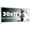 thumbnail image 1 of 30x11 Frame Silver Stainless Steel Solid Wood Picture Frame | 0.75 Inch Moulding Width | Includes, 1 of 8