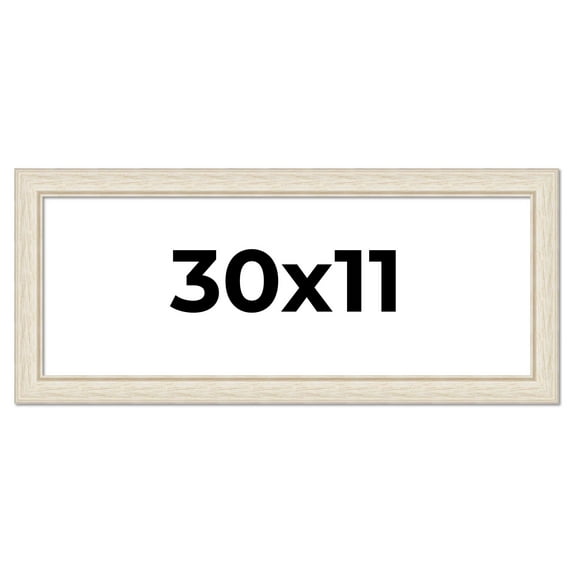 30x11 Frame White Real Wood Picture Frame Width 1.75 inches | Interior Frame Depth 0.5 inches |
