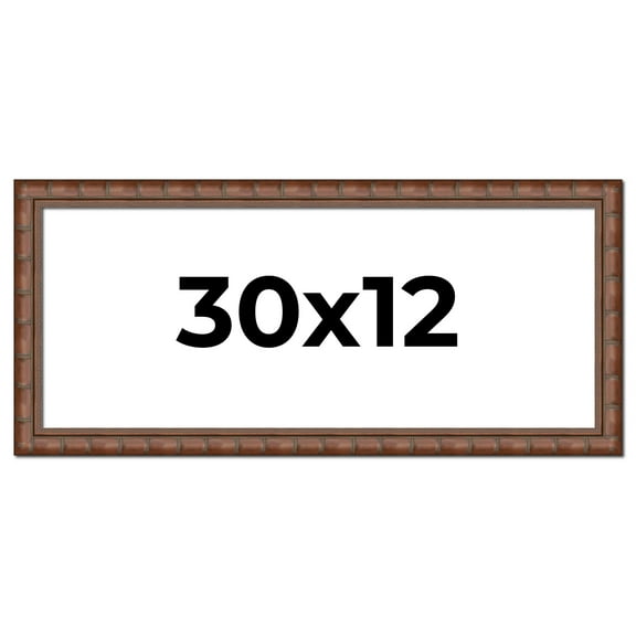 30x12 Dark Brown Bamboo Real Wood Picture Frame Width 1.5 inches | Interior Frame Depth 0.5 inches