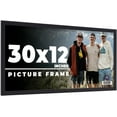 thumbnail image 1 of 30x12 Frame Black Real Wood Picture Frame Width 0.75 inches | Interior Frame Depth 0.5 inches |, 1 of 8