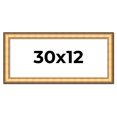 thumbnail image 1 of 30x12 Frame Gold Plein Aire Solid Wood Picture Frame Width 2 Inches | Interior Frame Depth 0.5, 1 of 8