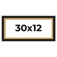 thumbnail image 1 of 30x12 Frame Gold Real Wood Picture Frame Width 2.25 Inches | Interior Frame Depth 0.5 Inches |, 1 of 8