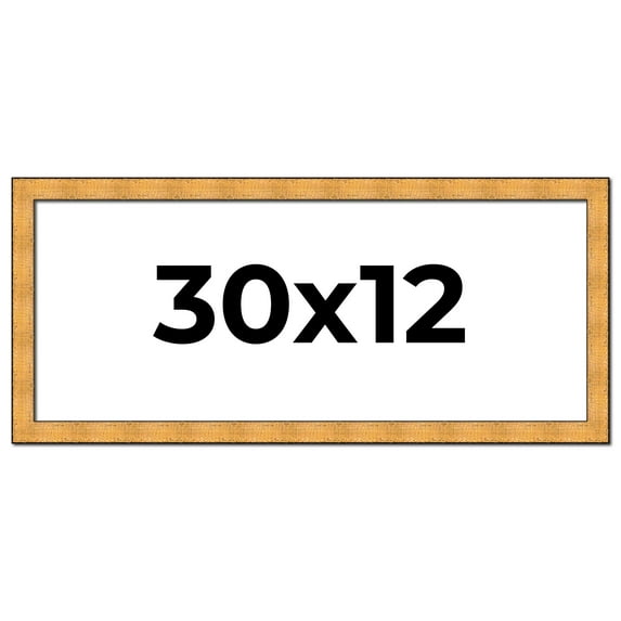 30x12 Frame Gold Rustic Solid Wood Picture Frame | 1.25 Inch Wide Moulding | Rustique Gold