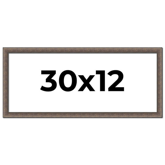 30x12 Frame Silver Real Wood Picture Frame Width 1.25 Inches | Interior Frame Depth 0.5 Inches |