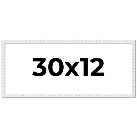 30x12 Frame White Real Wood Picture Frame Width 0.75 inches | Interior Frame Depth 0.5 inches |