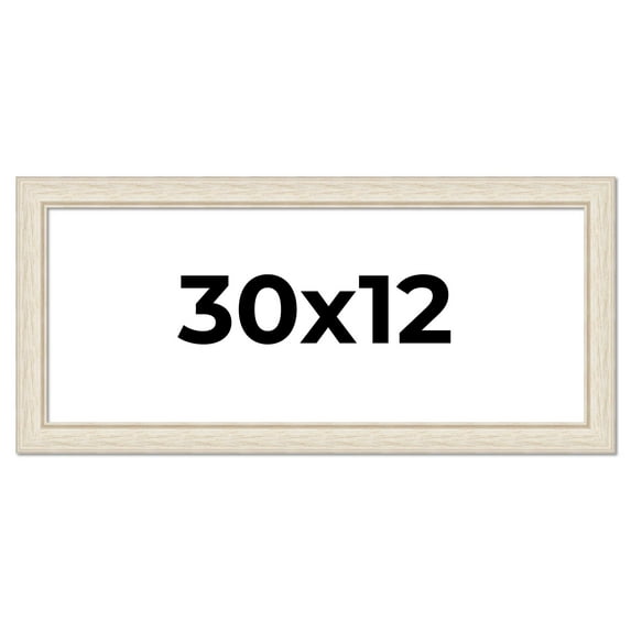 30x12 Frame White Real Wood Picture Frame Width 1.75 inches | Interior Frame Depth 0.5 inches |
