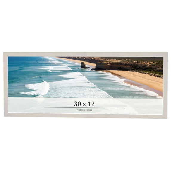 30x12 Frame White Wheat Solid Wood Picture Frame | Moulding Width 0.75 Inches | Interior Depth 0.5