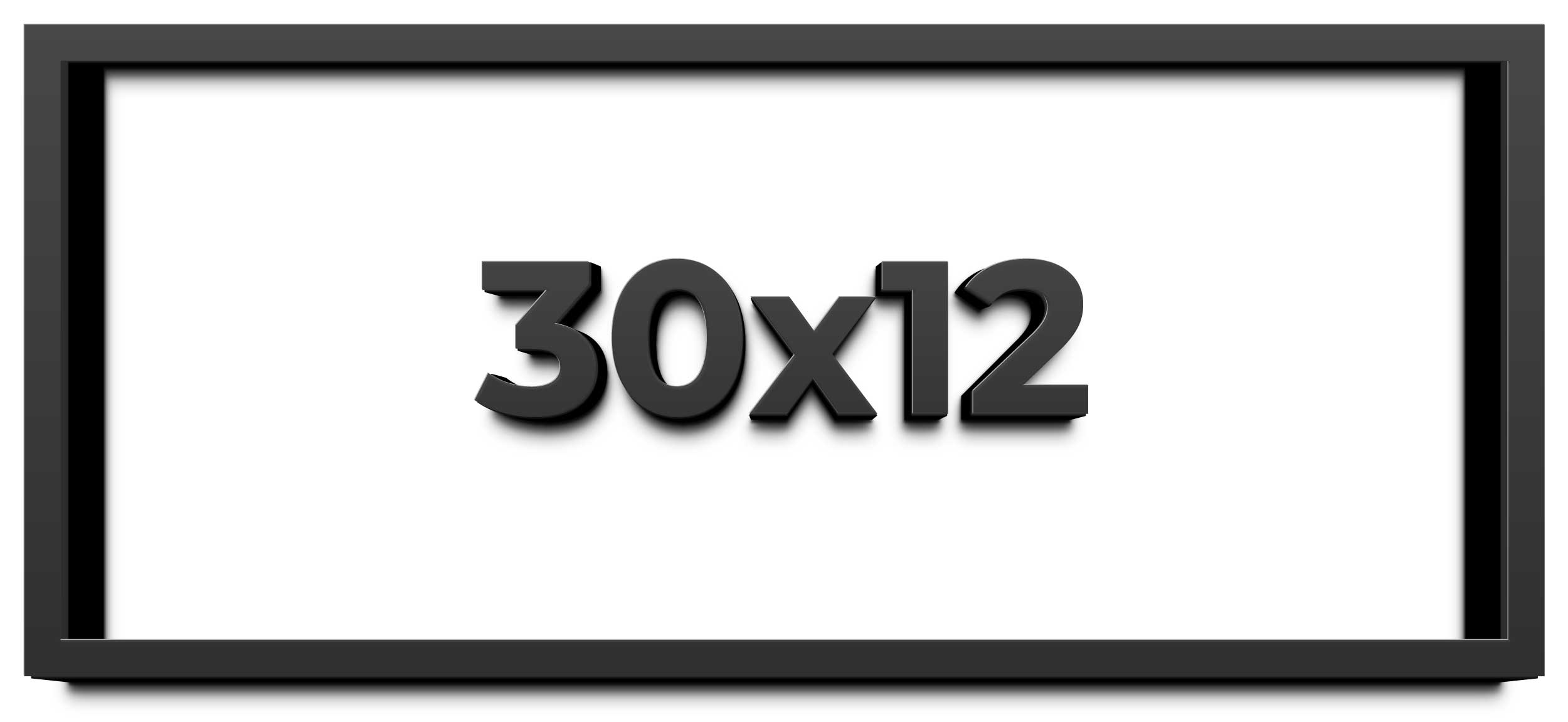 30x12 Shadow Box Frame Black | 1 inches Deep Real Wood Contemporary ...