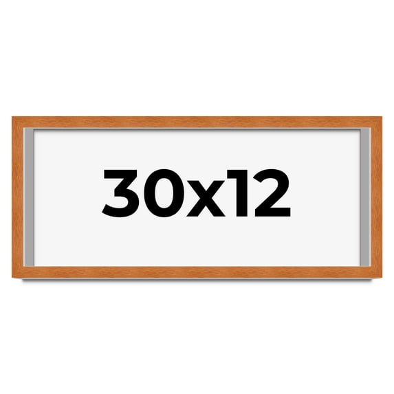 30x12 Shadow Box Frame Brown | 0.875 Inches Deep Real Wood Contemporary Shadowbox Display Frame |