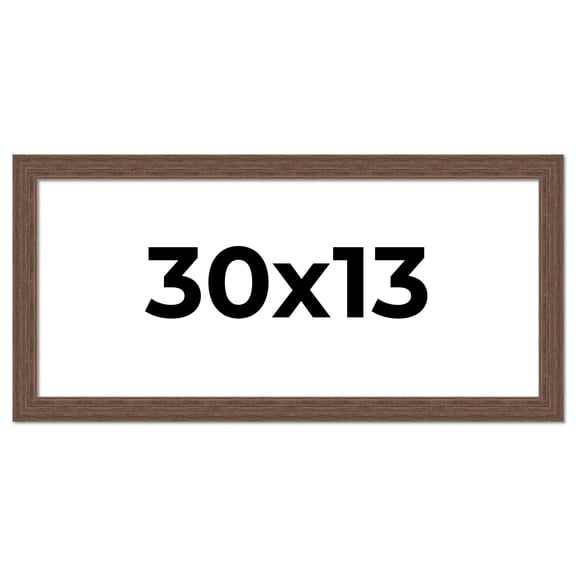 30x13 Frame Brown Distressed Barnwood Picture Frame | Rustic Farmhouse Photo Frame Includes UV